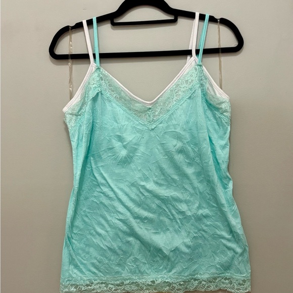 Bobbie Brooks Tops - Bobbie Brooks Light Blue Lace Trim Camisole
